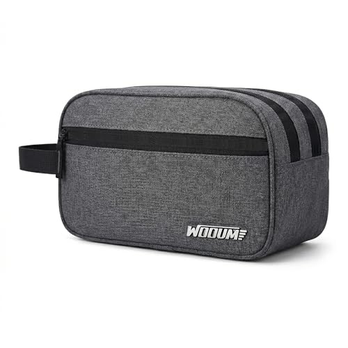 Image of Wooum Travel Toiletry Pouch for Men 1 Year Warranty Shaving Kit Bag Travel Pouch Organizer Medicine Bag Toilet Kit for Travel Small Travel Pouch Bag for Men & Women (Dark Grey)