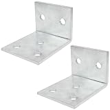 heneng 2 Pack L Shaped Right Angle Bracket, 4-3/4' x 4' x 3-1/8', Hot Dip Galvanized