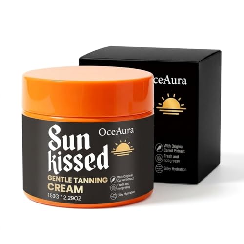 Gold Bronzing Tanning Gel with Coconut Oil & Carrot Oil Lightweight Body Moisturizer Quick-Dry Non-Greasy Formula for Natural-Looking Glow 5 oz