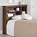 South Shore Furniture Yodi Bookcase Headboard, Twin, Natural Walnut