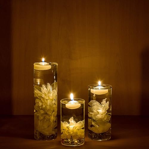 LABZIO by EISCO - Flower Vase in Borosilicate 3.3 Hand Blown Glass for Decoration, Cylinders, Set of 3
