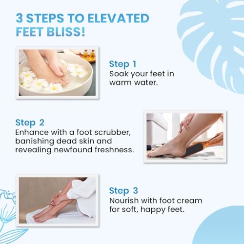 Image of Ross Double-Sided Foot File Scrubber with Teak Wood Handle | Callus & Dead Skin Remover | Pedicure Tool for Cracked Heels | Foot Scraper for Smooth Feet | Reusable & Easy to Clean