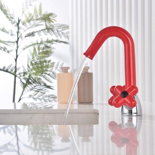 Robinet de lavabo en laiton rouge rétractable pour laver les cheveux - 7