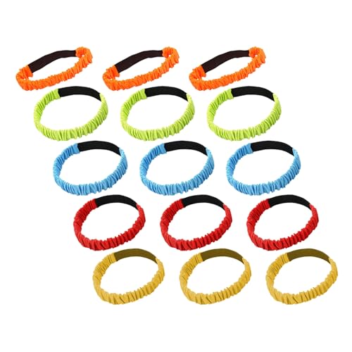 ibasenice Bandas para Piernas Elásticas 15 Piezas Multicolor Rojo Amarillo Azul Verde Naranja para Carreras de Tres Piernas y Juegos al Aire Libre Adecuado para Actividades Equipo y