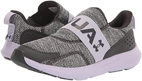 Under Armour Girls Grade School Surge 3 Slip on Running Shoe, (102) Jet Gray/Nebula Purple/Jet Gray, 4 Big Kid | Image 6