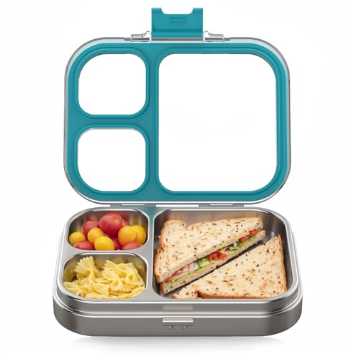 HOMEKOL 3-Compartment Metal Bento Box