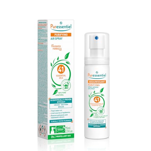 Puressentiel - Reinigend - Desinfektionsspray - Luftreiniger mit 41 ätherischen Ölen - Bewiesene Wirkung gegen Viren, Bakterien, Milben und Schimmel - 200 ml Puressentiel - Reinigend - Desinfektionsspray - Luftreiniger mit 41 ätherischen Ölen - Bewiesene Wirkung gegen Viren, Bakterien, Milben und Schimmel - 200 ml