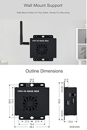 Image of waveshare Mini-Computer Based on Raspberry Pi Compute Module 4 (NOT Included), CM4-IO-BASE-A (Lite Ver.) Inside, Metal Case, with Cooling Fan, Onboard Connectors Including CSI /DSI /HDMI /USB /RJ45 etc.