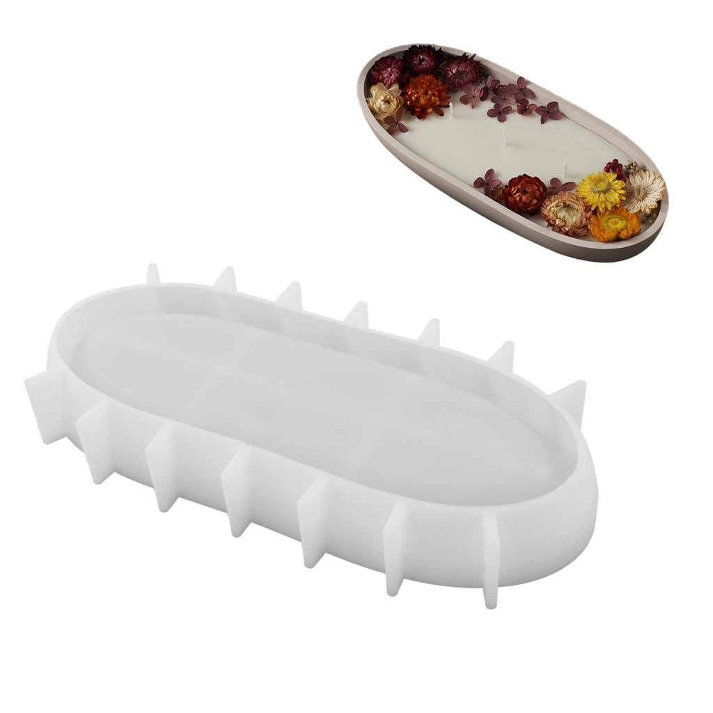 FogunDIY Storage Tray Mold Jewelry Container Resin Casting Mold DIY Candle Holder Mould Simple Boats Tray Mold Easy to Clean