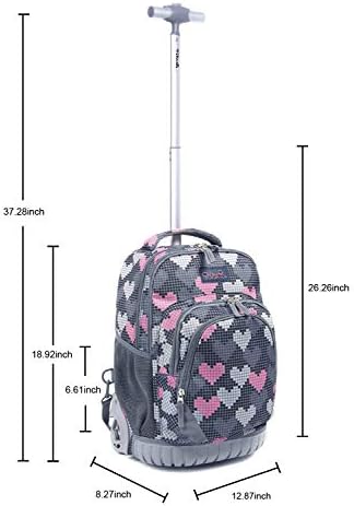 Tilami New Antifouling Design 18 Inch Human Engineering Design Laptop Wheeled Rolling Backpack Luggage for Girls F