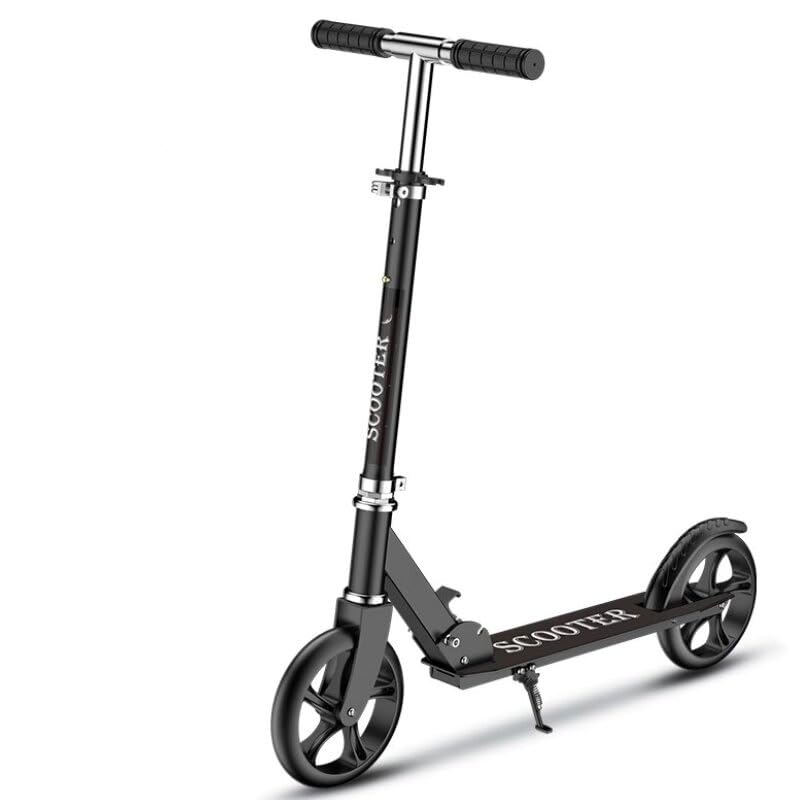 Trottinette pliable pour enfants et adultes avec guidon réglable et deux roues