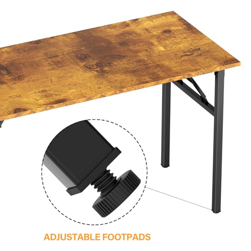Image of DlandHome 39.4 Inch Small Folding Computer Desk for Home Office, Retro