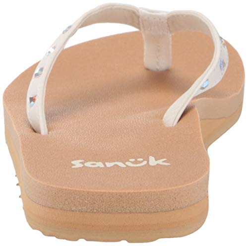 Sanuk Yoga Joy Bling White/Tan 8 B (M) #TOP2