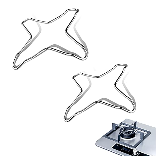 2 pièces Cuisinière à gaz en Acier Inoxydable, Support Wok, Cuisinière à gaz support de casserole arrière cuisinière à gaz en métal, support de cuisinière à gaz support accessoires de cuisine Cover