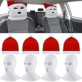 Jeere 8 Pcs Car Christmas Decorations Santa Hats for Car Seats Funny Headrest Covers for Cars Seat Full Face Mask Headrest Protector Interior Accessories Christmas Decor for Most Car Headrests