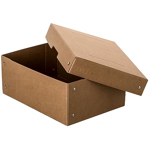 Original Falken PureBox Nature. Made in Germany. 100 mm hoch DIN A5. Aufbewahrungsbox mit Deckel aus stabilem Karton Vegan Geschenkbox Transportbox Schachtel Allzweckbox