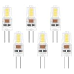 Caldarax 6 Pack G4 LED Bulbs 2W, AC/DC 12V, Equivalent to G4 20W Halogen Bulb, Cool White 6000K, 200LM, Non-Dimmable, Bi-Pin Base Energy Saving Bulb, for Home Lighting, Chandelier, Cabinet