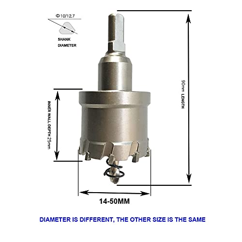 Mikmaytoo 1 Inch Carbide Hole Cutter, 25.4Mm Hole Saw Metal, 1 Inch Drill Hole Cutter For Thick Metal, Stainless Steel, Iron Pipes And Hard Material, Shank 3/8 Inch Depth 1 Inch #TOP5