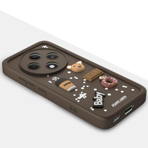Image of Bintage Ball Bear| Donut| Milk Cake| Baby| Coffee Rubber Case Full Body & Camera Protection Back Cover Compatible for Oppo F27 Pro+ 5G - Brown