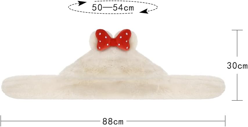 Kids Faux Fur Hood Earflaps Hat for Girls Winter Warm Plush Beanie Hat Scarf with Bow Trapper Skiing Cap 3-10Y