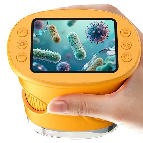 A pocket-sized 1000X digital microscope with its own screen — turns any random surface (skin, bugs, fabric) into a mind-blowing close-up instantly.