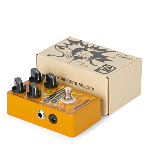 Caline Cp-516 Orange Burst Overdrive Guitar Effect Pedal True Bypass Design White Knobs #TOP5