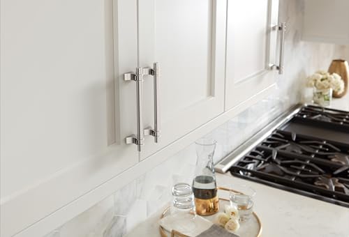 Image of Amerock BP36606PN | Davenport 5-1 /16 inch (128mm) Center-to-Center Polished Nickel Cabinet Pull | Kitchen Cabinet Hardware | Furniture Hardware | Drawer Handle