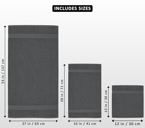 Utopia Towels 8 Piece Luxury Towel Set – Majestic Plush, Super Absorbent & Quicker-to-Dry, Thick 100% Ring Spun Cotton Towels for Bathroom, Spa & Hotel – 2 Bath, 2 Hand, 4 Washcloths, Grey by Utopia Towels - Image 2