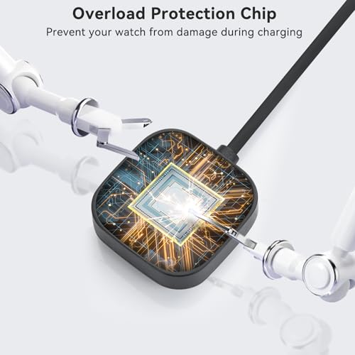 aceyoon 2 stuks USB C oplaadkabel voor Fitbit Versa 3 / Versa 4 / Sense / Sense 2, 1,2 m magnetische oplader voor Google Pixel Watch 2 3 oplader dock voor Fitbit Smartwatch met 2 USB C naar USB - Afbeelding 4