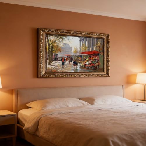 Marché aux fleurs Edouard Cortes toile encadrée pour habiller un mur vide avec élégance - 7
