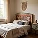 Rustic Hand Carved Wooden Headboard – LED Lighted, Natural Solid Wood, Handmade, Vintage Look, Compatible with Queen/King Beds