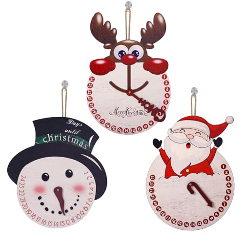 Christmas Countdown, Wooden Advent Calendar, Christmas Decor, Set of 3, Countdown to Christmas Calendar for All Ages,1