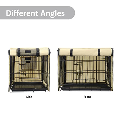 Pop Duck Dog Crate Cover Durable Pet Kennel Cover Fit For 24 30 36 42 48 Inch Wire Dog Crate, Beige, 30 #TOP4