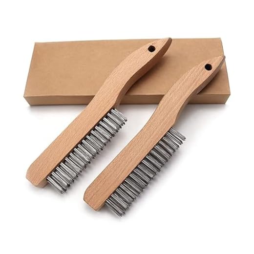 Wire Brush, 2PCS Heavy Duty Wire Brush, Stainless Steel Wire Scratch Brush for Cleaning Rust, Wire Brush with 10" Curved Beechwood Handle