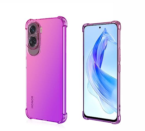 Cover Super Colorata per Honor 90 Lite Traslucido Custodia con Angoli Rinforzati -Rosa silicone tpu viola