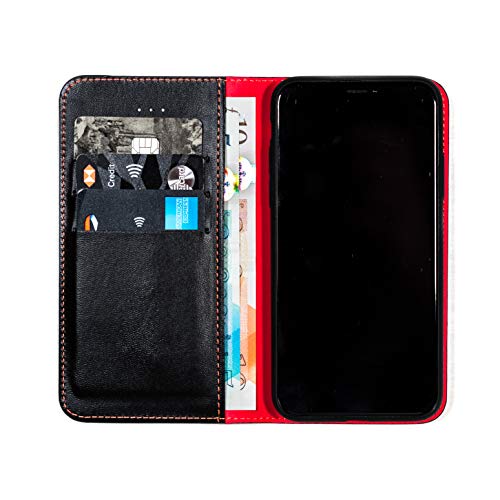 WaveWall Cases Universal PU Leather Case Flip Folio Cover with Card Slots Anti Radiation for All Phones Screen Upto 4