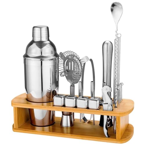 Set completo coctelera 23 piezas acero inoxidable miniatura 1