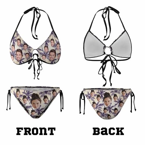 Custom Face Matching Swimsuits for Couples Personalized Bathing Suits& Men's Swim Trunks Beach Shorts with Face2