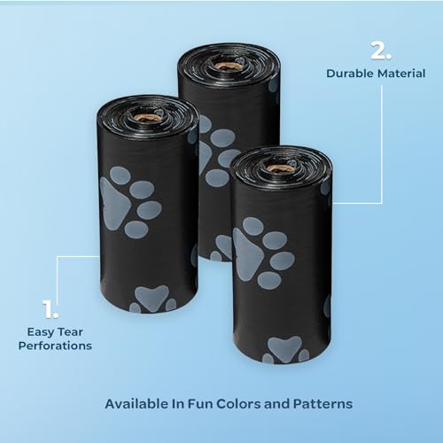 Best Pet Supplies Sacos de cocô para cães (150 sacos) para limpeza de resíduos de lixo, substituiçõe