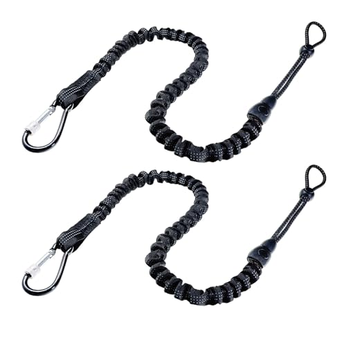 blispring 2 Stück Nylon-Werkzeug-Lanyard-Seil mit Federschraubverschluss-Karabiner, funktionierendes Sicherheitsseil mit Absturzsicherung, Werkzeug-Tether-Lanyard