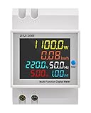 diymore Stromzähler Hutschiene AC 40-300V 100A 6 in 1 LCD Digitaler Energiezähler Wechselstromzähler KWh Zähler, Amperemeter Voltmeter Din, Geschlossenem Typ CT