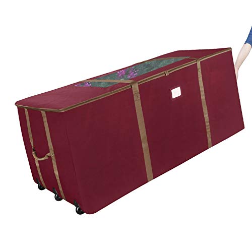 XLarge Christmas Tree Storage Wheeled Box w Window Fits 12 Ft Tree Heavy