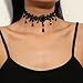 Fesciory Black Necklaces for Women, Adjustable Layered Velvet Leather Lace Collar Necklace, Goth Jewelry Gifts. (Black Crystal)