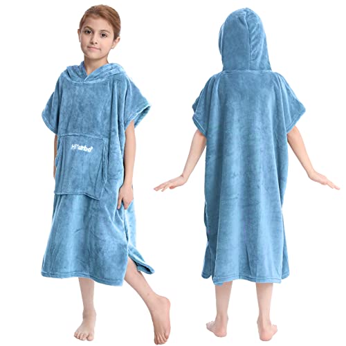 Hiturbo KIDCH2103-BLUE Kids Towel Changing Robe: Soft Plush Bath Towels cover