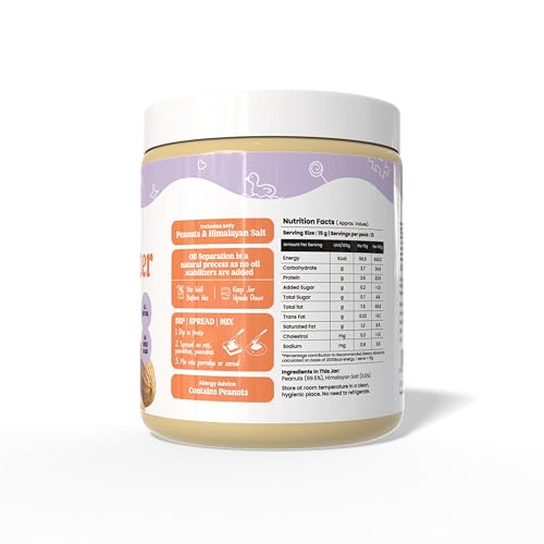 Image of Nooka Unsweetened Creamy Peanut Butter | 100% Peanuts, Zero Additives | No Palm Oil & No Stabilizers | Nutrient-Dense Healthy Fats for Brain Development & Growing Toddlers