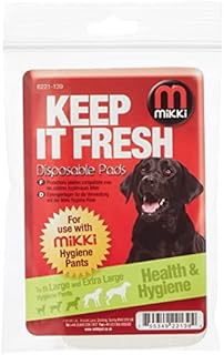 Mikki Dog Hygiene Disposable Period Pads for Female Season Use with Pant Knickers -Lrg-XLrg 10 pack