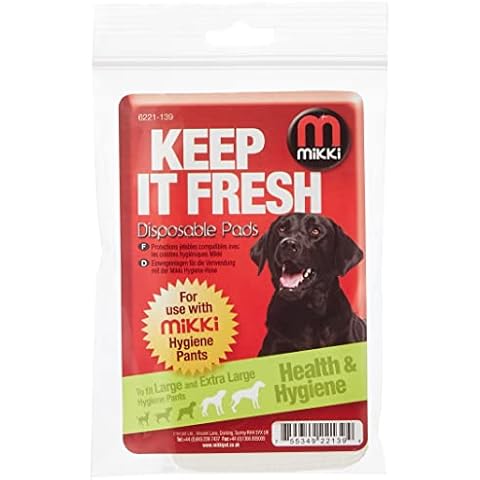 Mikki Dog Hygiene Disposable Period Pads for Female Season Use with Pant Knickers -Sml-Med 10 pack Cover