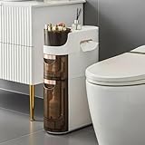 MOSAMNI 2-Tiers Slim Bathroom Storage, Waterproof Narrow Bathroom Floor Cabinet, Movable Bathroom Storage Organizer with Drawers for Small Spaces, Bathroom, Kitchen, Bedroom - Out of The Box