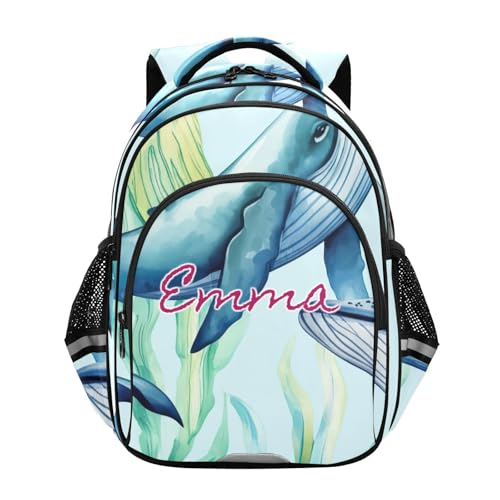 Sac à dos d'école baleines bleues pour garçons et filles en classe