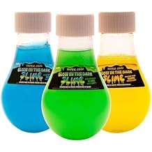 3 Pack Glow in the Dark Slime - Bright Neon Colors Blue, Yellow and Green Glow Slime Bottles Great for Birthdays, Loot Bags, Easter Baskets, Halloween & Stocking Stuffers, for Boys and Girls Ages 5+